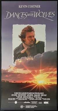 Dances With Wolves 1990 movie poster Daybill Kevin Costner Wes Studi
