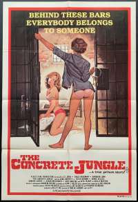 The Concrete Jungle Movie Poster Original One Sheet 1982 RARE Sexploitation Prison