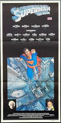 Superman Movie Poster Original Daybill 1978 Christopher Reeve Marlon Brando