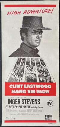 Hang Em High Poster Daybill Original 1970s Rare Re-Issue Eastwood