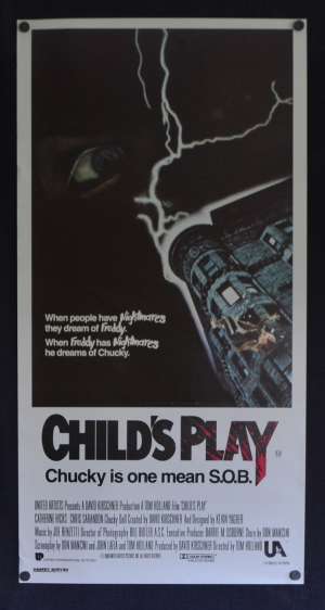 Child&#039;s Play Movie Poster Original Daybill 1988 Chris Sarandon Chucky