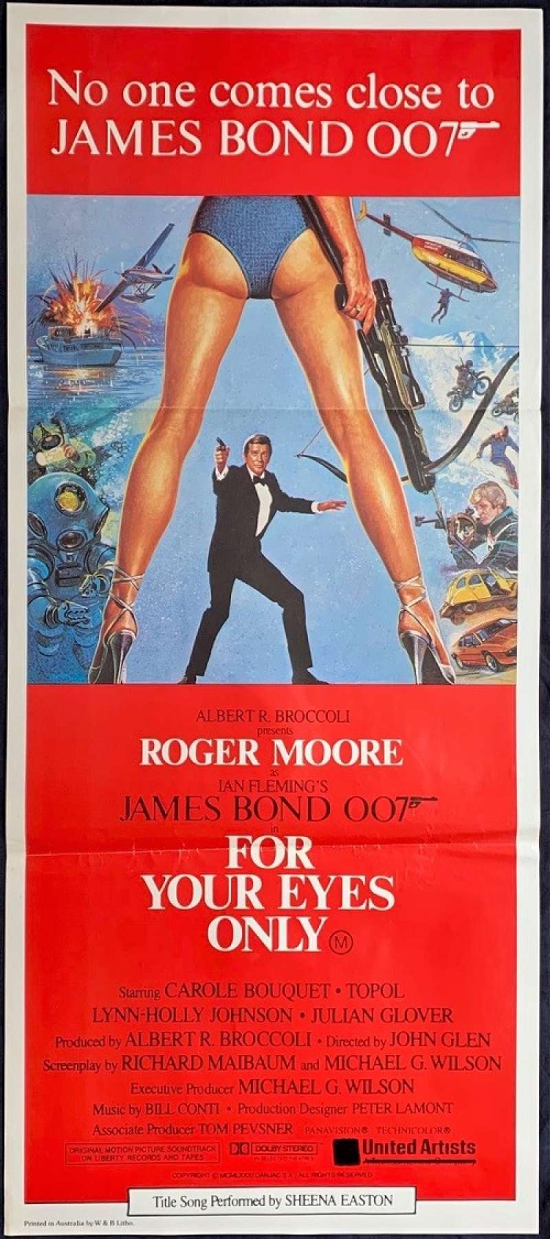 All About Movies For Your Eyes Only Poster Original Daybill Roger Moore James Bond