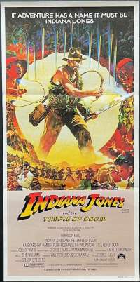 Indiana Jones And The Temple Of Doom Daybill Poster Original 1984 Rare jungle art