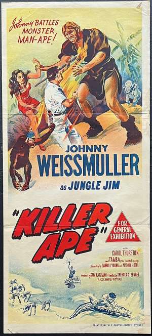 Killer Ape Poster Daybill Original Rare 1955 FIRST Release Jungle Jim