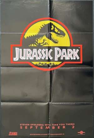 Jurassic Park Poster One Sheet Rare Advance Art Original 1993 Sam Neil