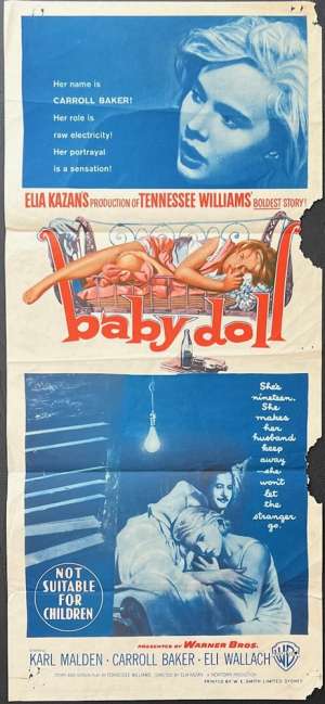 Baby Doll Poster Daybill Rare Original 1956 Carroll Baker Eli Wallach