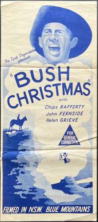 Bush Christmas Poster Daybill Original Duo-Tone Art Rare Chips Rafferty