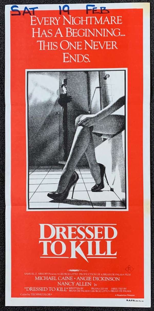 All About Movies Dressed To Kill Poster Original Daybill 1980 Michael Caine Brian De Palma Nancy Allen