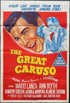 The Great Caruso Poster Rare One Sheet Original 1951 Mario Lanza