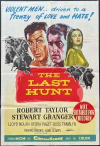 The Last Hunt Poster Rare One Sheet Original 1956 Robert Taylor