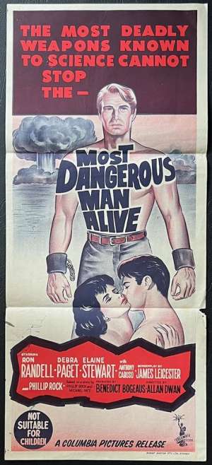 Most Dangerous Man Alive Poster Daybill Original 1961 Ron Randell