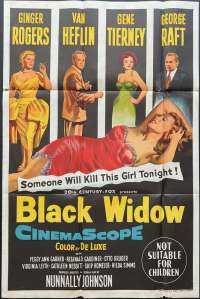 Black Widow Poster One Sheet Original 1954 Ginger Rogers Sexy Art