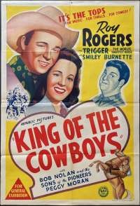 King Of The Cowboys Poster Rare One Sheet Original 1943 Roy Rogers