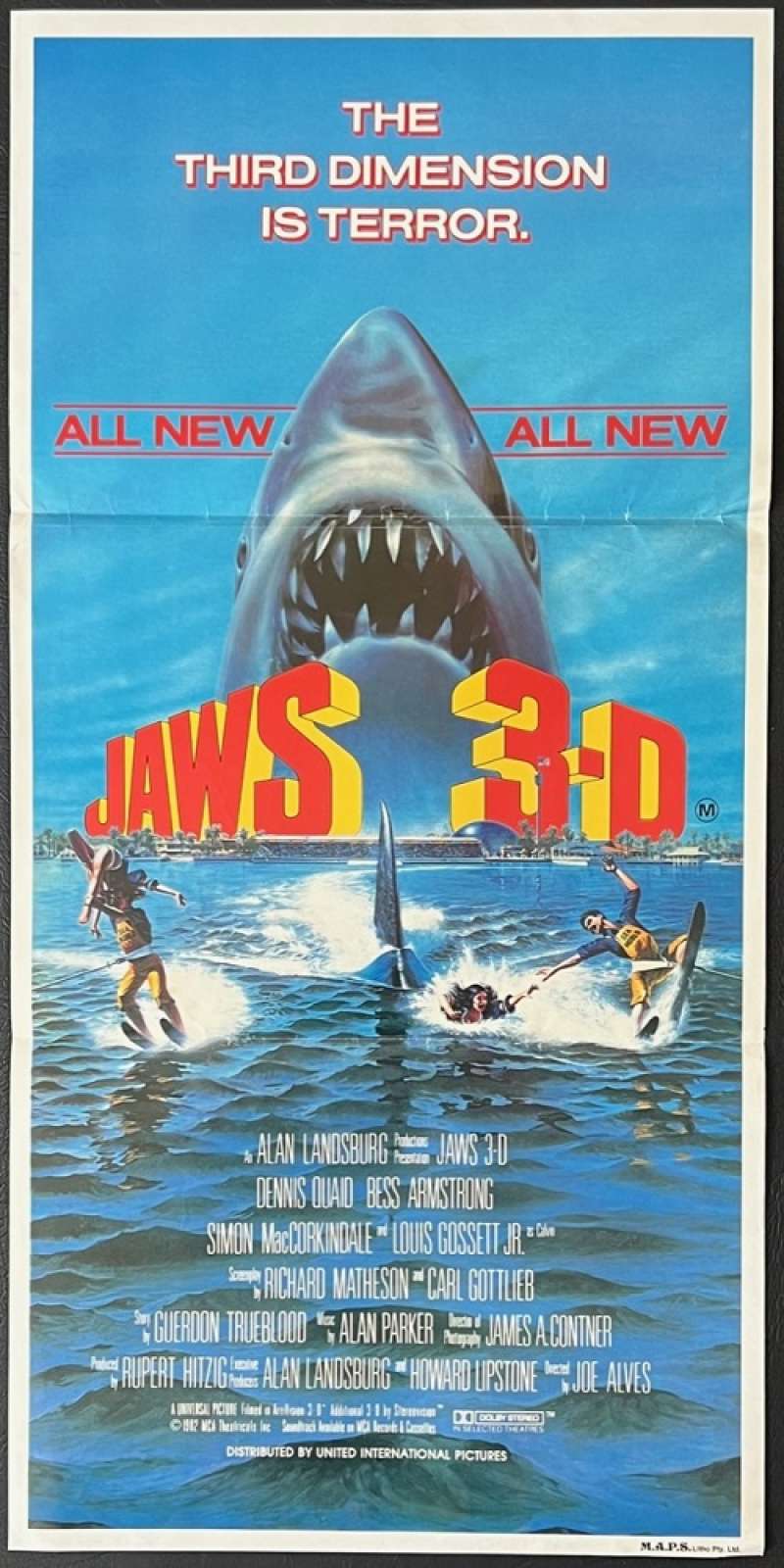 All About Movies - Jaws 3 Poster Daybill Rare 3-D Art Original 1983 ...