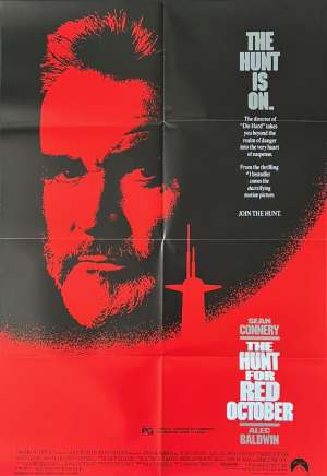 The Hunt For Red October Poster One Sheet Original 1990 Sean Connery