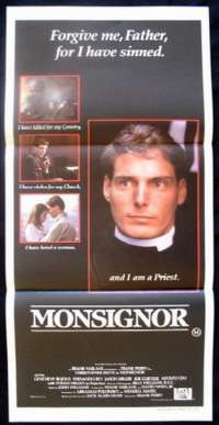 Monsignor Daybill Movie poster Christopher Reeve Rare artwork.