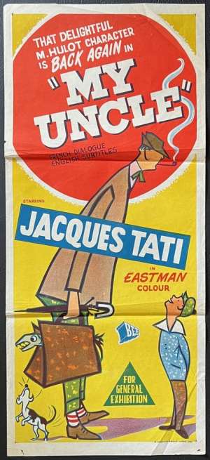 My Uncle Poster Daybill Original 1958 Aka Mon Uncle Rare Jacques Tati