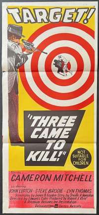 Three Came To Kill Poster Daybill Original 1960 Cameron Mitchell