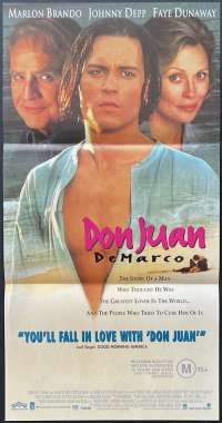 Don Juan DeMarco Poster Daybill Original 1995 Johnny Depp Brando