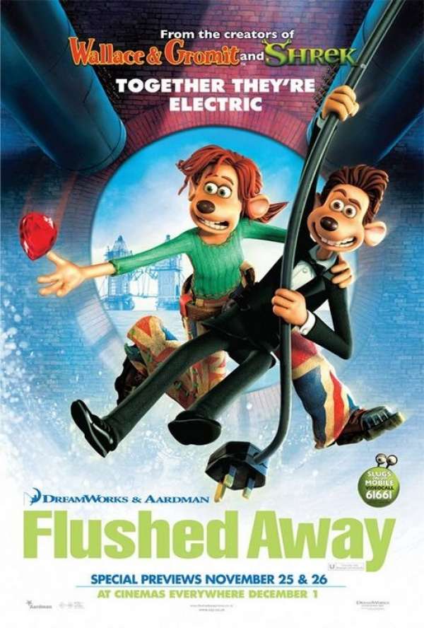 Flushed Away Poster  Flushed away, Full movies, Animated movie posters