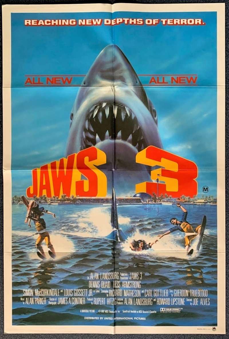 All About Movies - Jaws 3 Poster Original One Sheet 3D Art 1983 Dennis ...