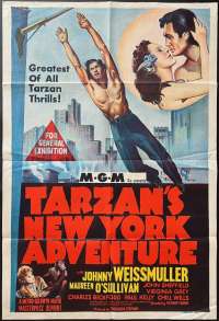 Tarzans New York Adventure Poster One Sheet Original Weissmuller