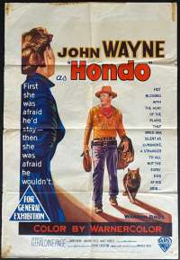 Hondo Poster One Sheet Rare Australian Original 1953 John Wayne