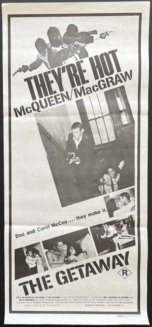 The Getaway Poster Daybill Original 1972 Duo Tone Art Steve McQueen