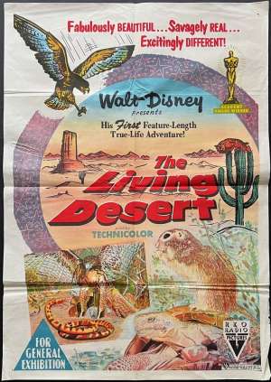 The Living Desert Poster One Sheet Rare Original 1953 Disney Doco