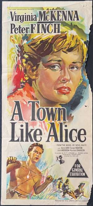 A Town Like Alice Poster Daybill Original Rare Art 1956 Peter Finch