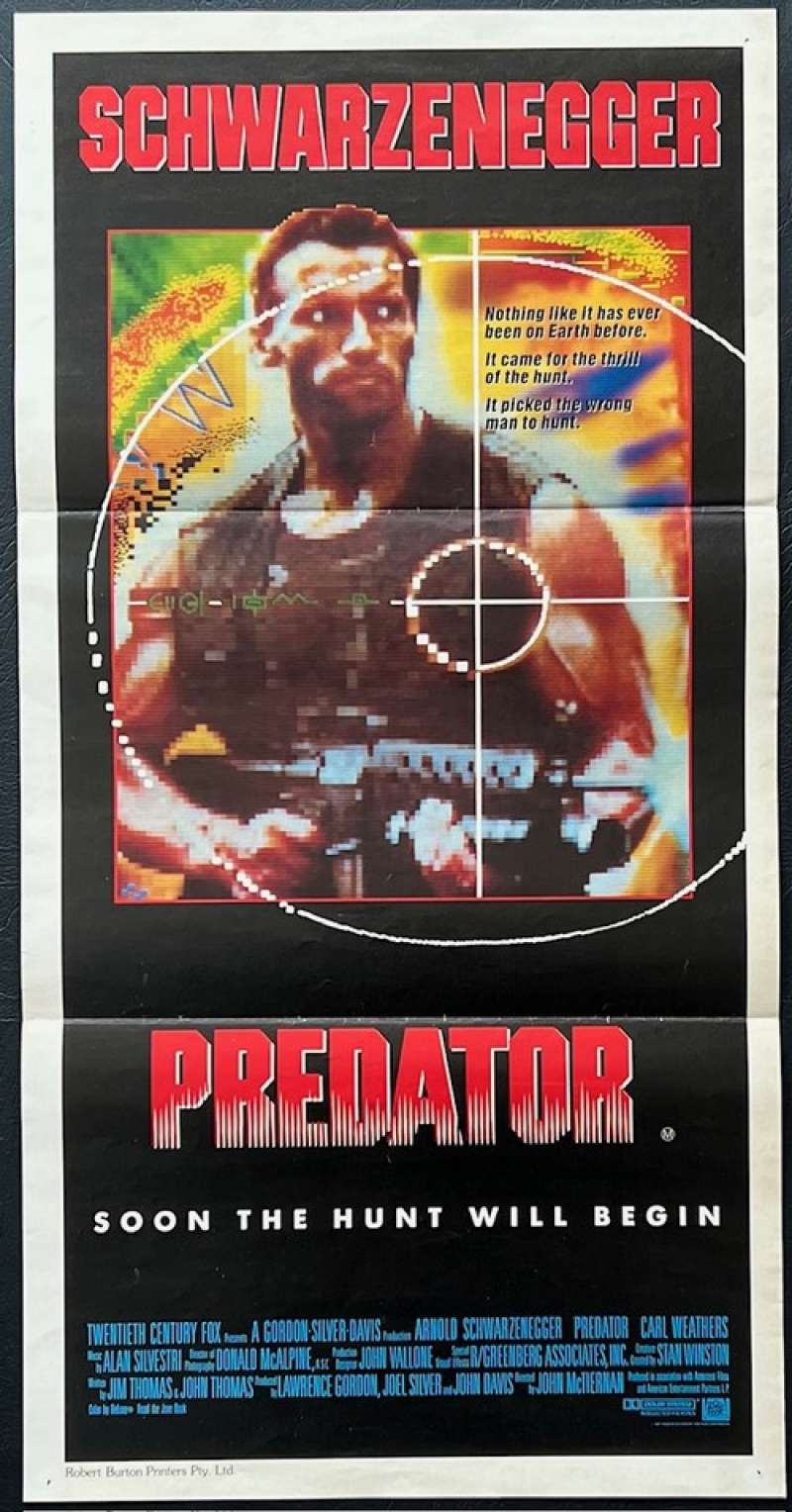 Original Predator Movie Poster - Action - Arnold Schwarzenegger - Sci Fi