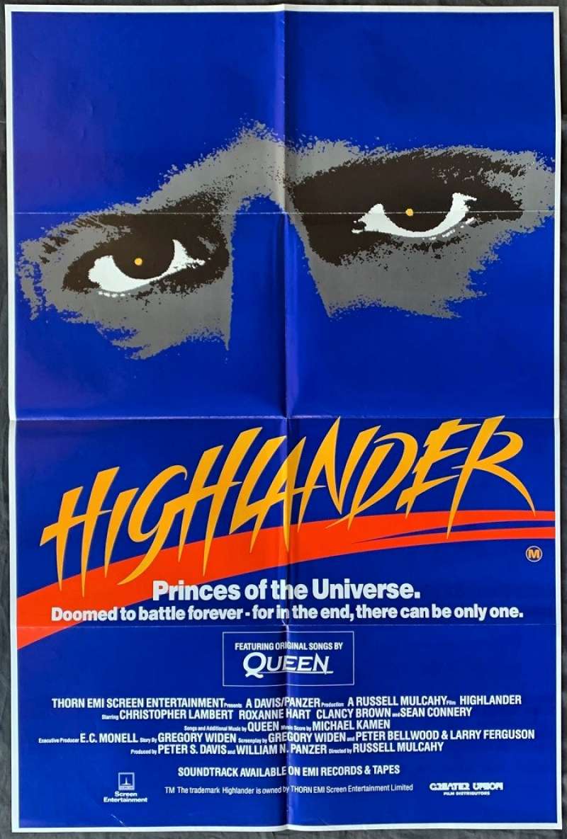 All About Movies - Sheet Sean Christopher Original One Highlander 1986 Lambert Poster Connery